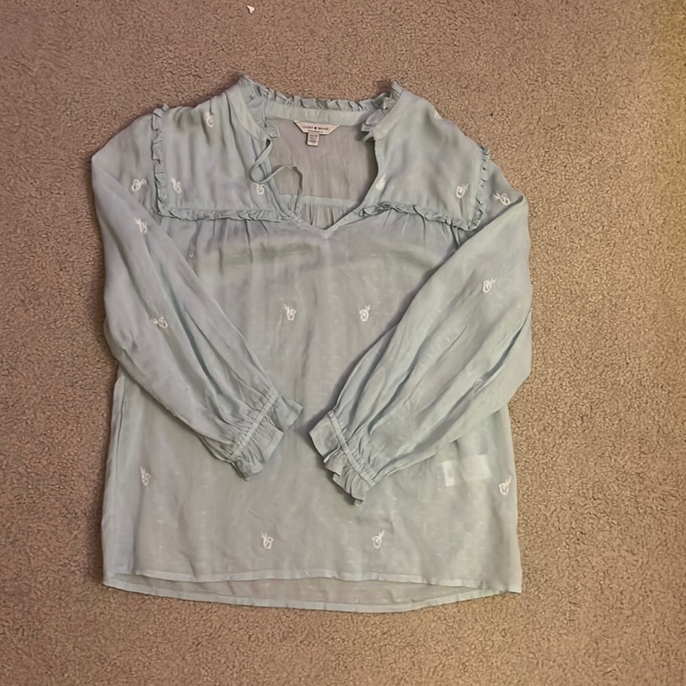 Lucy Brand - Mint / Light Blue Flowy Long Sleeve